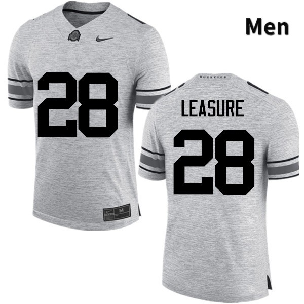 Ohio State Buckeyes Jordan Leasure Men's #28 Gray Game Stitched College Football Jersey